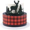 Deer and Pine Trees Gum Paste Layon Cake Topper Christmas Hunter Buck Trees